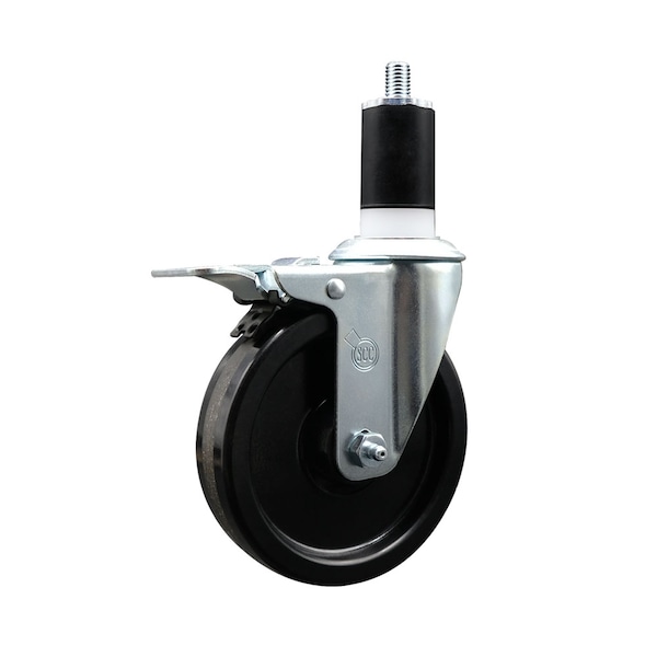 5'' Phenolic Swivel 1-1/2'' Expanding Stem Caster Total Lock Brake